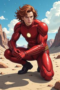 asian anime style marvel Iron Lad masterpiece,best quality , asian anime, Top Curls copper hair
