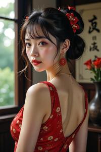 Anime style , looking away shot, masterpiece , best quality