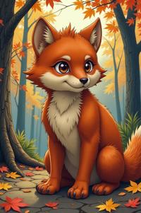 Anime style s Coati from Marvel universe, Over Left Eye russet hair, autumn, ground level shot