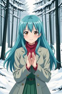 asian anime style marvel Aunt May masterpiece,best quality , asian anime, Center Parting aquamarine hair