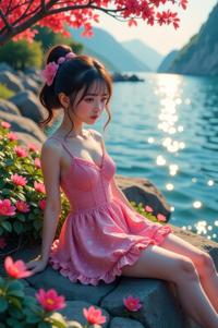 Anime style , high angle shot, masterpiece , best quality