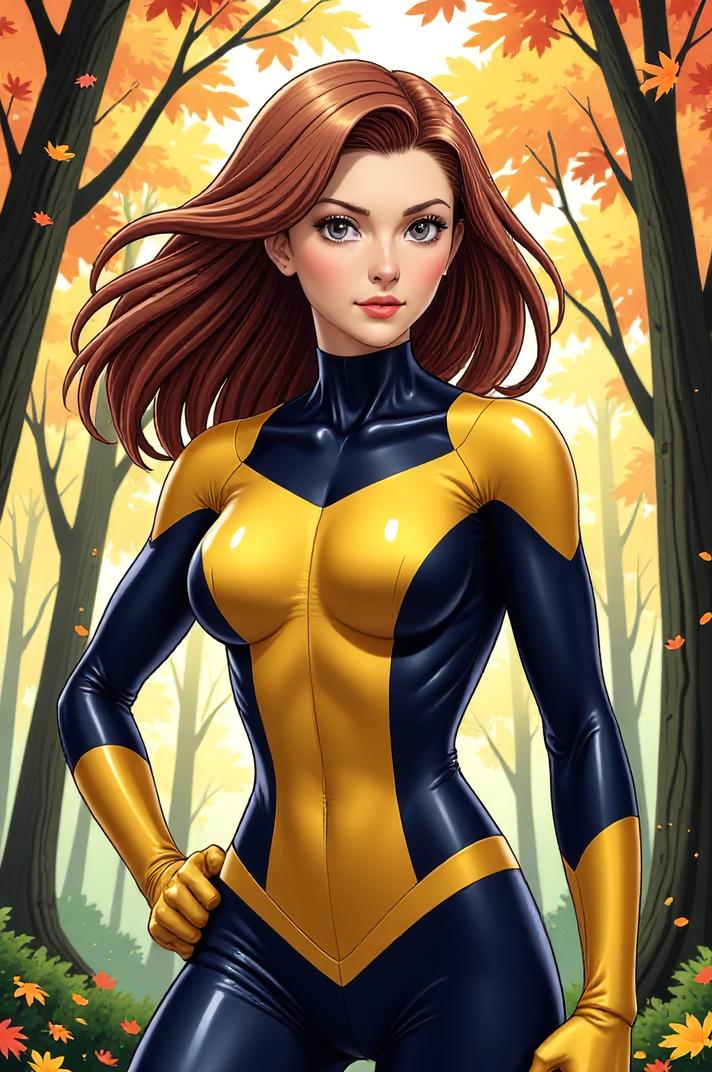 asian anime style marvel Invisible Woman masterpiece,best quality , asian anime, Pulled Back sandy brown hair