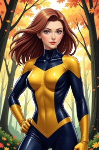 asian anime style marvel Invisible Woman masterpiece,best quality , asian anime, Pulled Back sandy brown hair