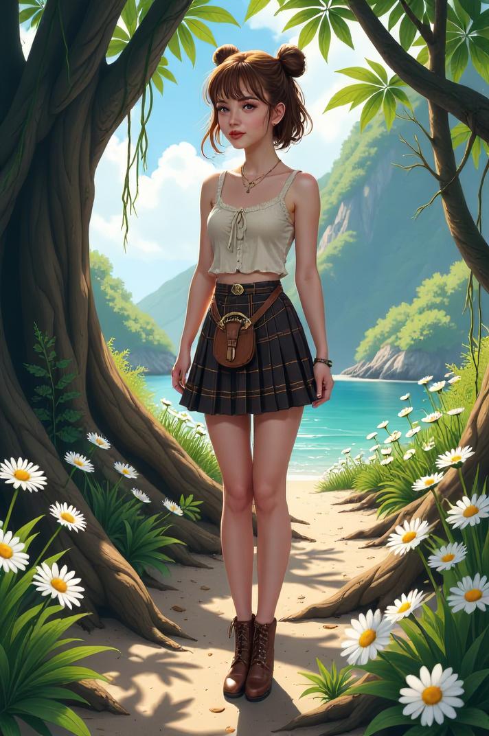 Anime style , full body shot, masterpiece , best quality