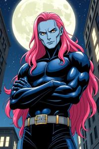 asian anime style marvel Moon Knight masterpiece,best quality , asian anime, Grungey Long pink hair
