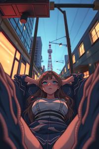 Anime style , perspective shot, masterpiece , best quality
