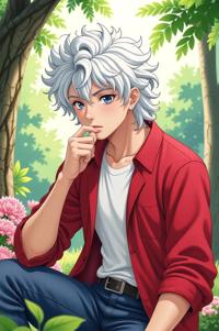 asian anime style marvel Ronan masterpiece,best quality , asian anime, Mullet Curly white hair