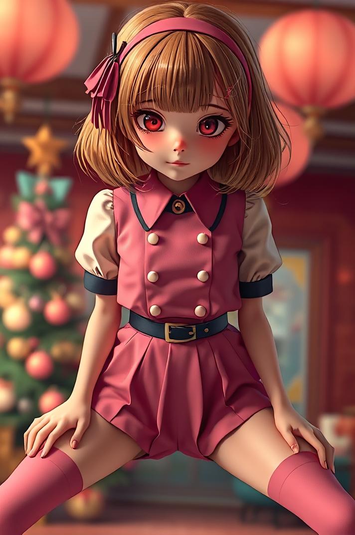 Anime style , Front side back three views shot, masterpiece , best quality
