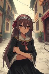 Anime style , ground level shot, masterpiece , best quality