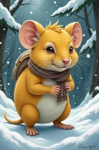 Anime style s Elephant Shrew from The Witcher universe, That s all lemon hair, winter, full body shot