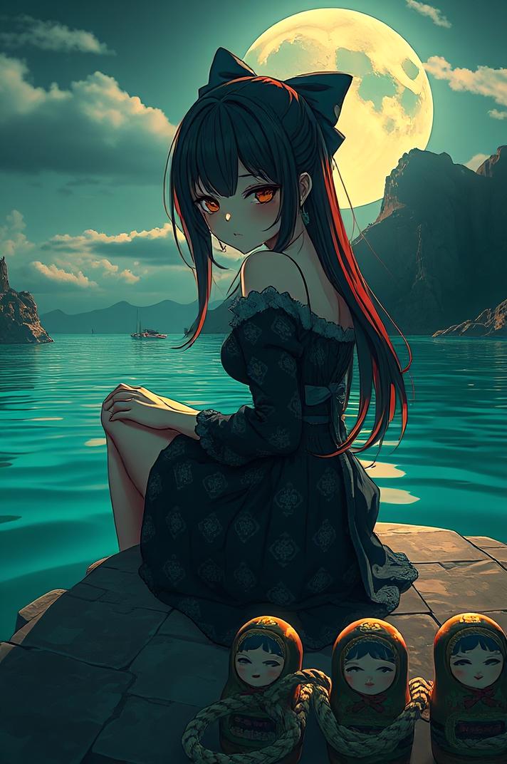 Anime style , looking away shot, masterpiece , best quality