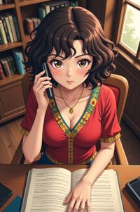 anime style masterpiece,best quality , Bob Curly buff hair, summer