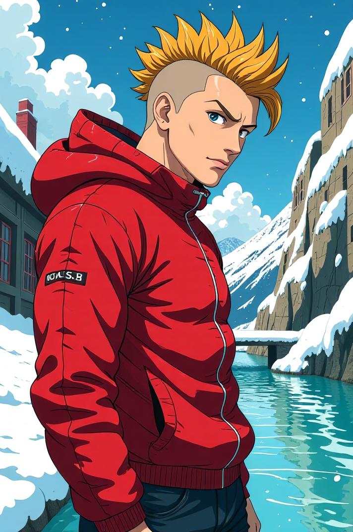 asian anime style marvel Rick Jones masterpiece,best quality , asian anime, Mohawk Short pear hair