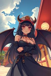 Anime style , from below shot, masterpiece , best quality