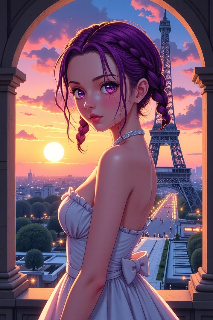 anime style masterpiece,best quality , Cornrows razzmatazz hair, winter