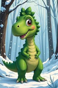 Anime style s Puertasaurus from Pixar universe, Bun pear hair, winter, full body shot