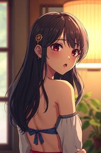 Anime style , looking away shot, masterpiece , best quality