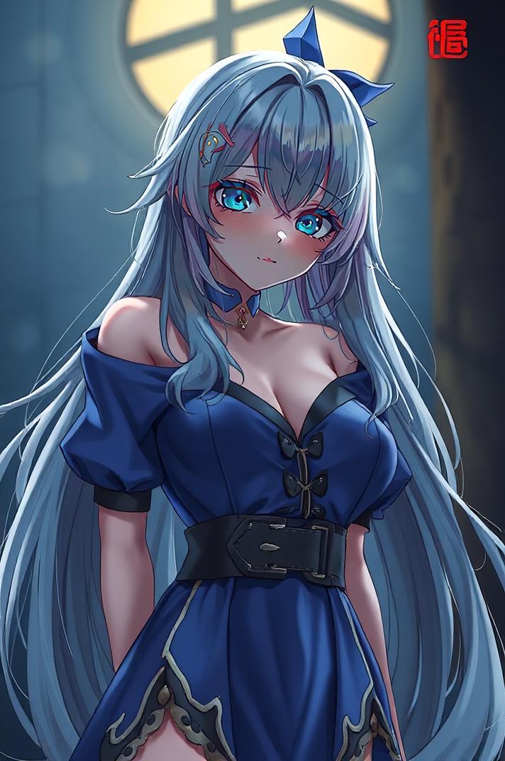 Anime style , knee level shot, masterpiece , best quality