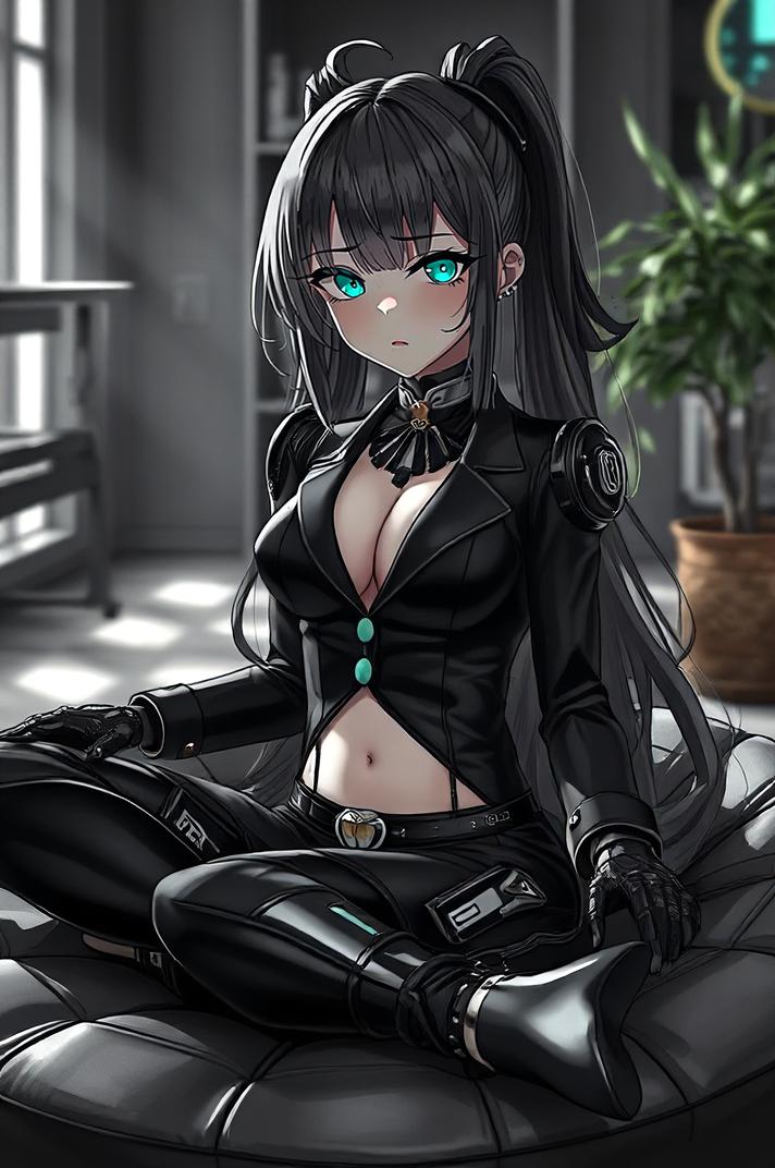 Anime style , knee level shot, masterpiece , best quality