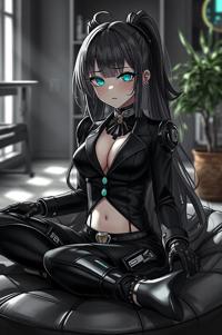 Anime style , knee level shot, masterpiece , best quality