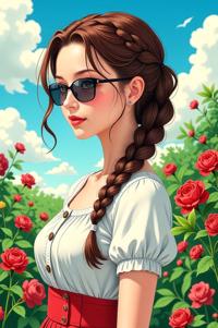 anime style masterpiece,best quality , Braids thistle hair, spring