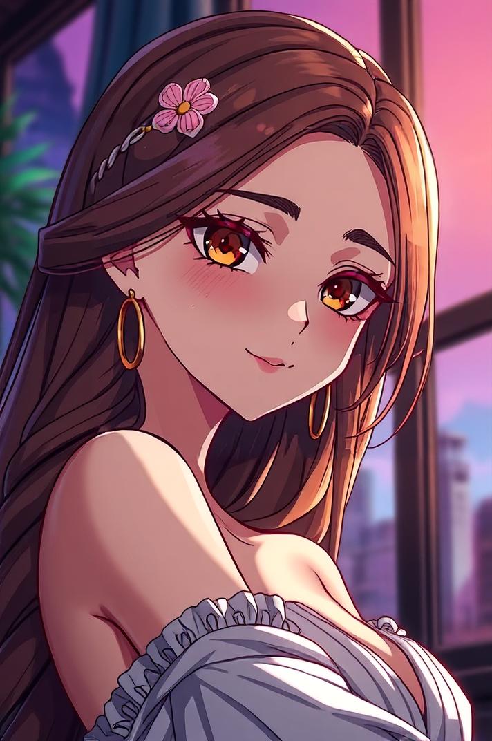 Anime style , shoulder level shot, masterpiece , best quality