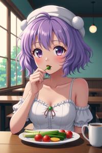 anime style masterpiece,best quality , Bob Curly lavender hair, spring