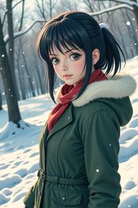 anime style masterpiece,best quality , That s all flax hair, winter
