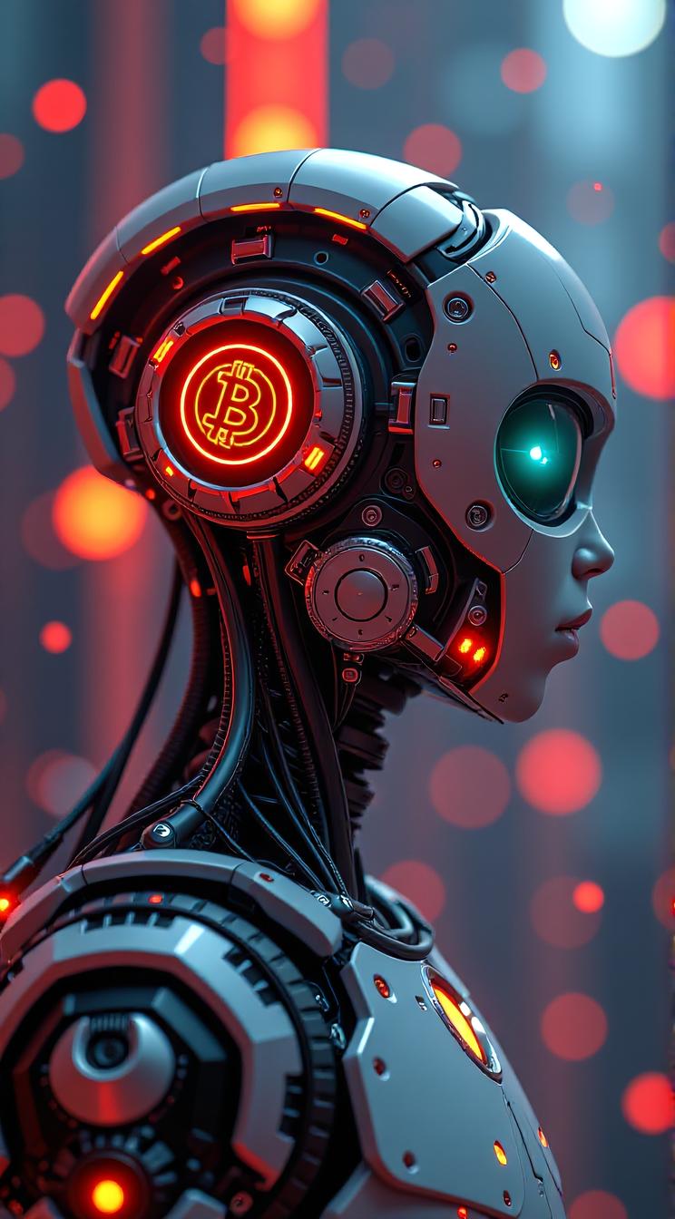 crypto ai , sci fi, digital art, robotic Jay