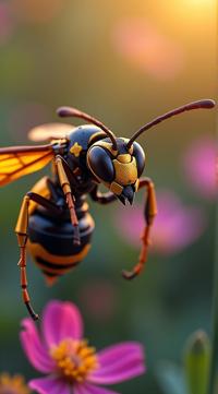 sci fi, stylized by Ralph Horsley, digital art, robotic Wasp