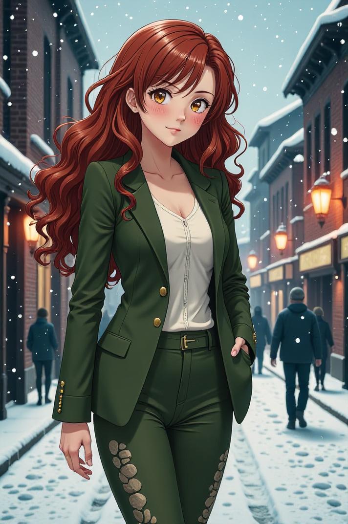 anime style masterpiece,best quality , Long Curly cornflower hair, spring