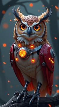 sci fi, designed by Chris Foss, digital art, robotic Owl