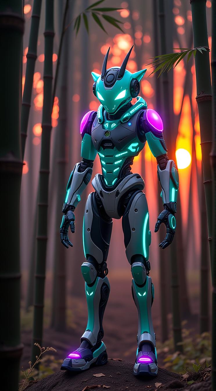 sci fi, by Christopher Balaskas and Ed Valigursky , digital art, robotic electric color and Mint green creature