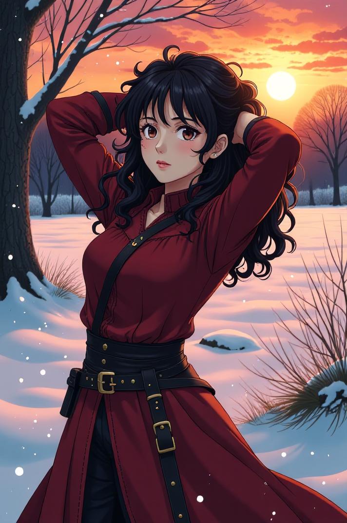 anime style masterpiece,best quality , That s all dandelion hair, winter