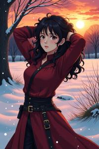 anime style masterpiece,best quality , That s all dandelion hair, winter
