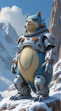 sci fi, designed by Bruce Pennington, digital art, robotic Snorlax