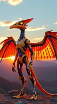 sci fi, designed by Jean Giraud and Peter Andrew Jones , digital art, robotic Pterodactyl