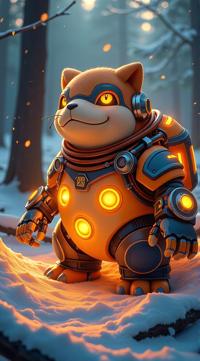 sci fi, digital art, Golden ratio, robotic Snorlax