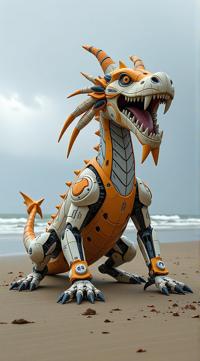 sci fi, art by Jason A Engle and Paolo Soleri, digital art, robotic Plastic dragon