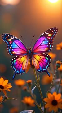 sci fi, digital art, robotic Butterfly, wearing cybernetics