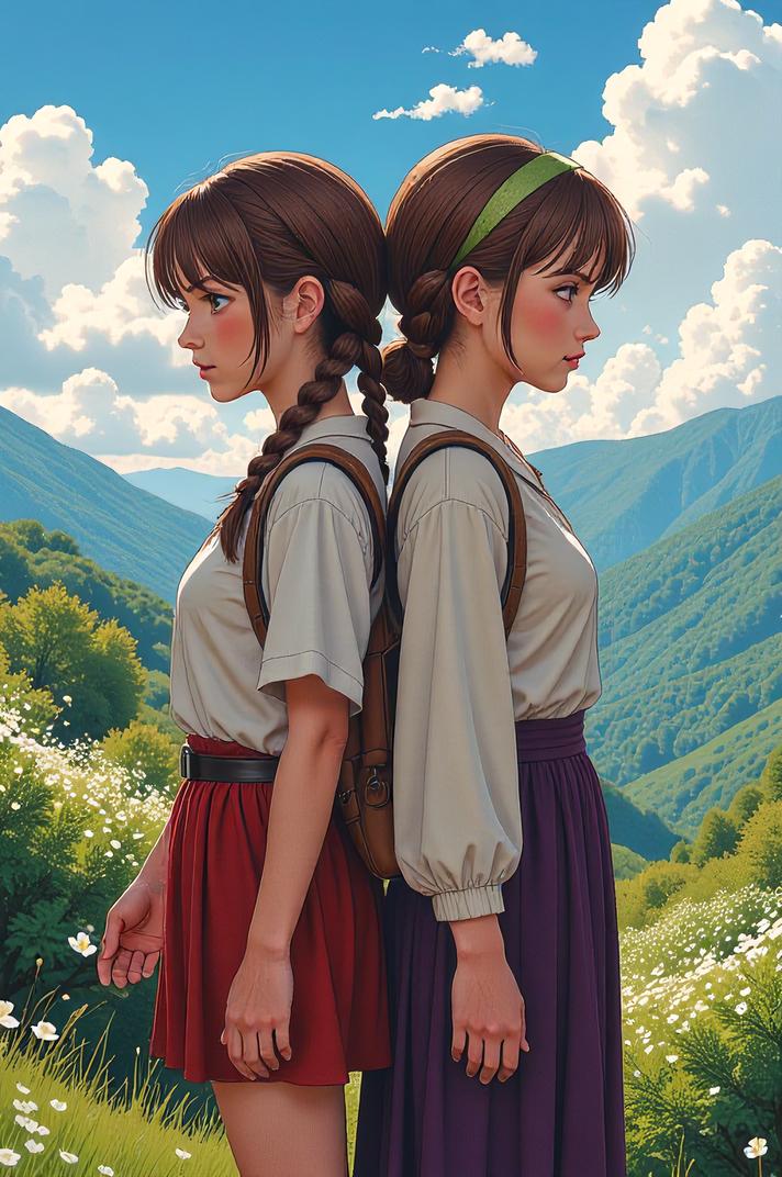 anime style masterpiece,best quality , Cornrows khaki hair, spring