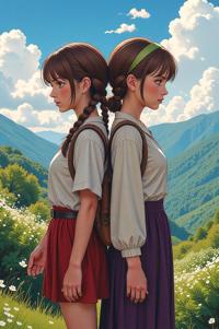anime style masterpiece,best quality , Cornrows khaki hair, spring