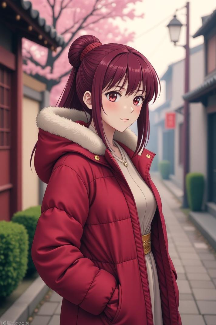 anime style masterpiece,best quality , That s all magenta hair, spring