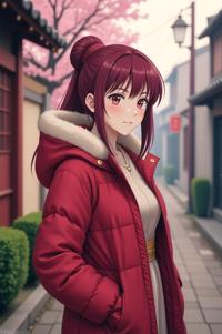 anime style masterpiece,best quality , That s all magenta hair, spring