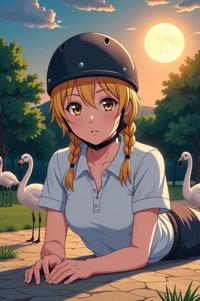 anime style masterpiece,best quality , Rachel lemon hair, summer