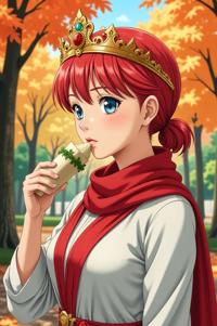 anime style masterpiece,best quality , Bald periwinkle hair, autumn