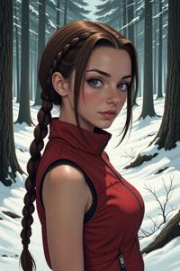 anime style masterpiece,best quality , Cornrows sepia hair, winter