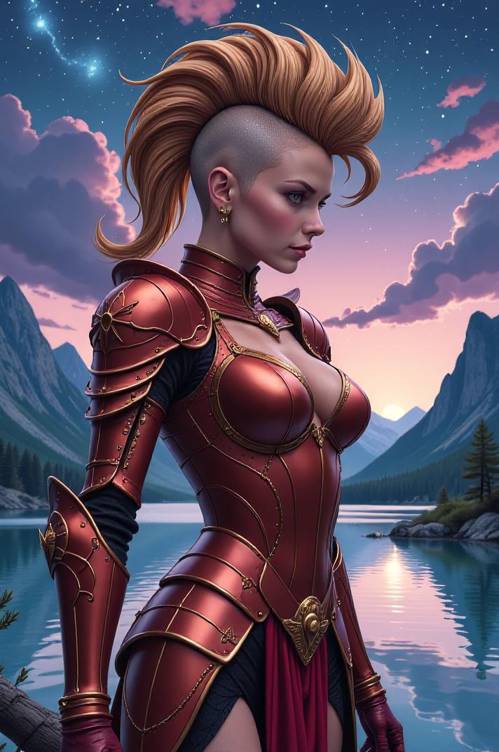 anime style masterpiece,best quality , Mohawk Fan tan hair, spring