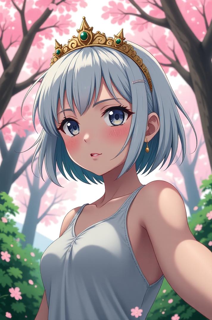 anime style masterpiece,best quality , Crew Cut corn hair, spring