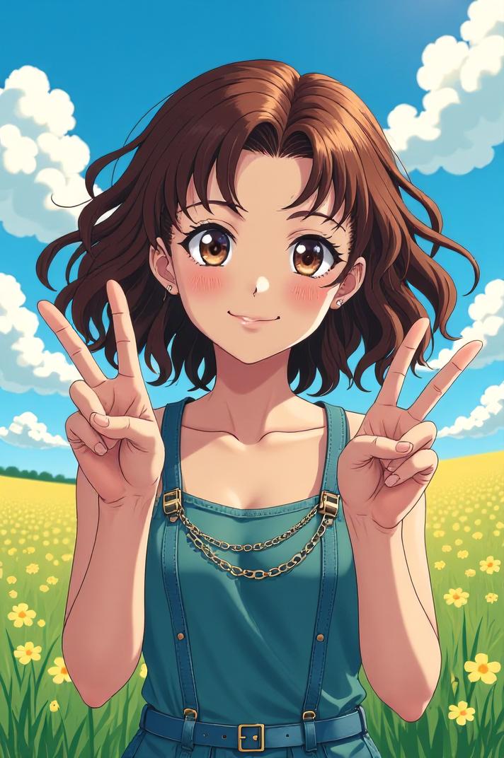 anime style masterpiece,best quality , Top Curls azure hair, spring